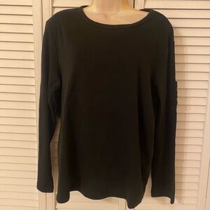 Lauren Ralph Lauren Black Long Sleeve Crew Neck Size 2XL Cotton Logo Basic Comfy